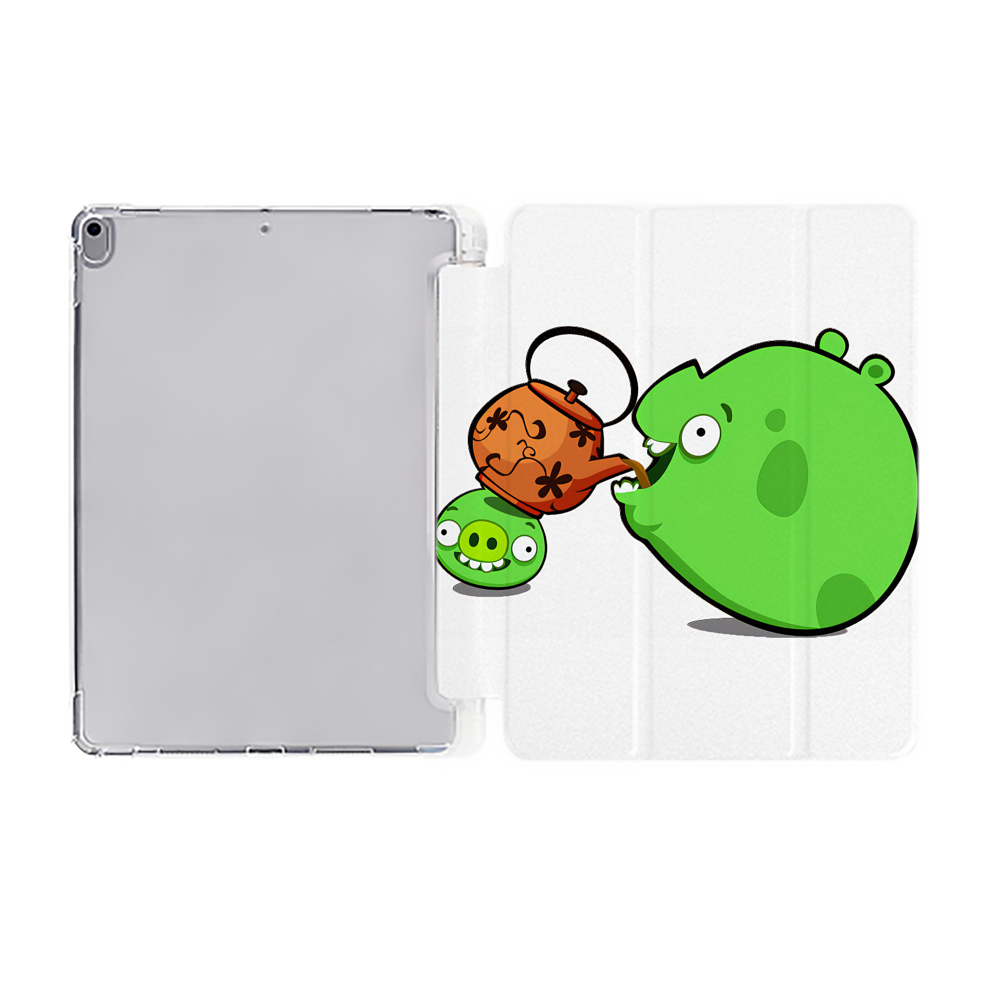 （画像用） Angry Birds アングリーバード IPad ケース ペン収納付き 三つ折りスタンド PUレザー×シリコン 対応機種9.5/10.5/10.9インチ